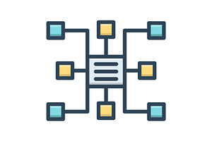 Sitemap hierarchy color icon, a Duotone Icon by Creative priyanka