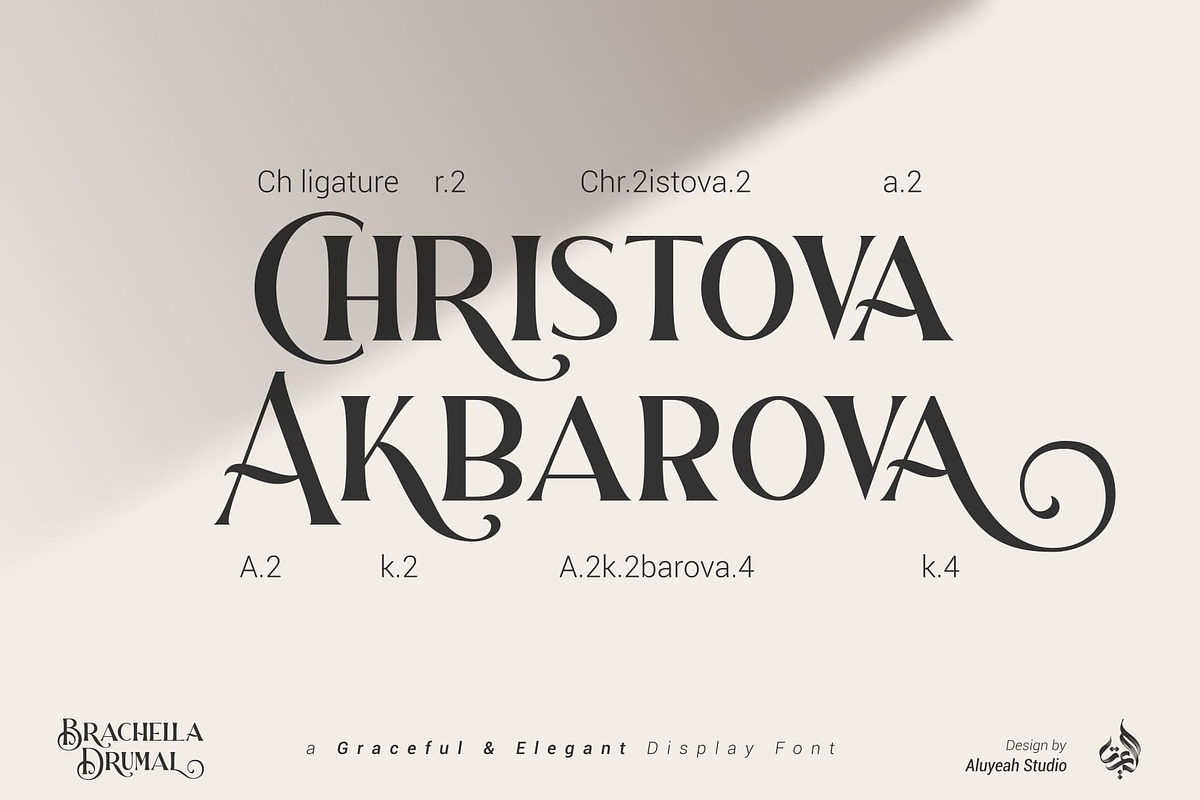 Brachella Drumal, a Font by Aluyeah Studio (Photo 4 of 16)