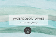 Waves. Hand painted digital paper, a Texture Graphic by NataliVA (Thumbnail 1 of 3)