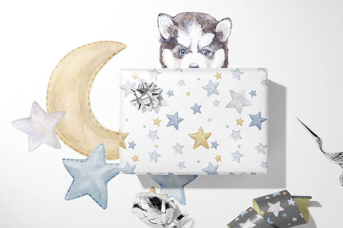 Puppy Dream Baby Watercolor Clipart, an Animal Illustration by Cat In Colour (Photo 2 of 9)