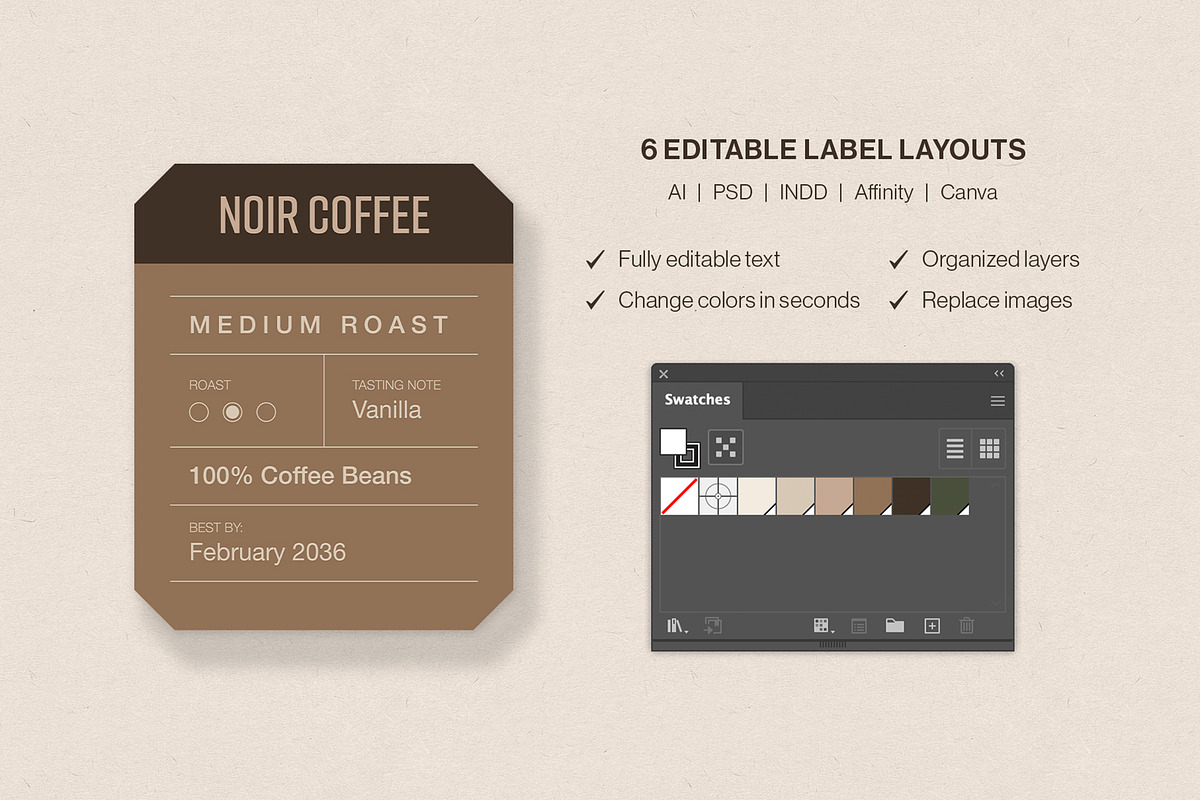 Product Packaging Label Template Set, a Stationery Template by BrandPacks