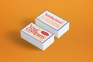 Cream Flat Design Business Card