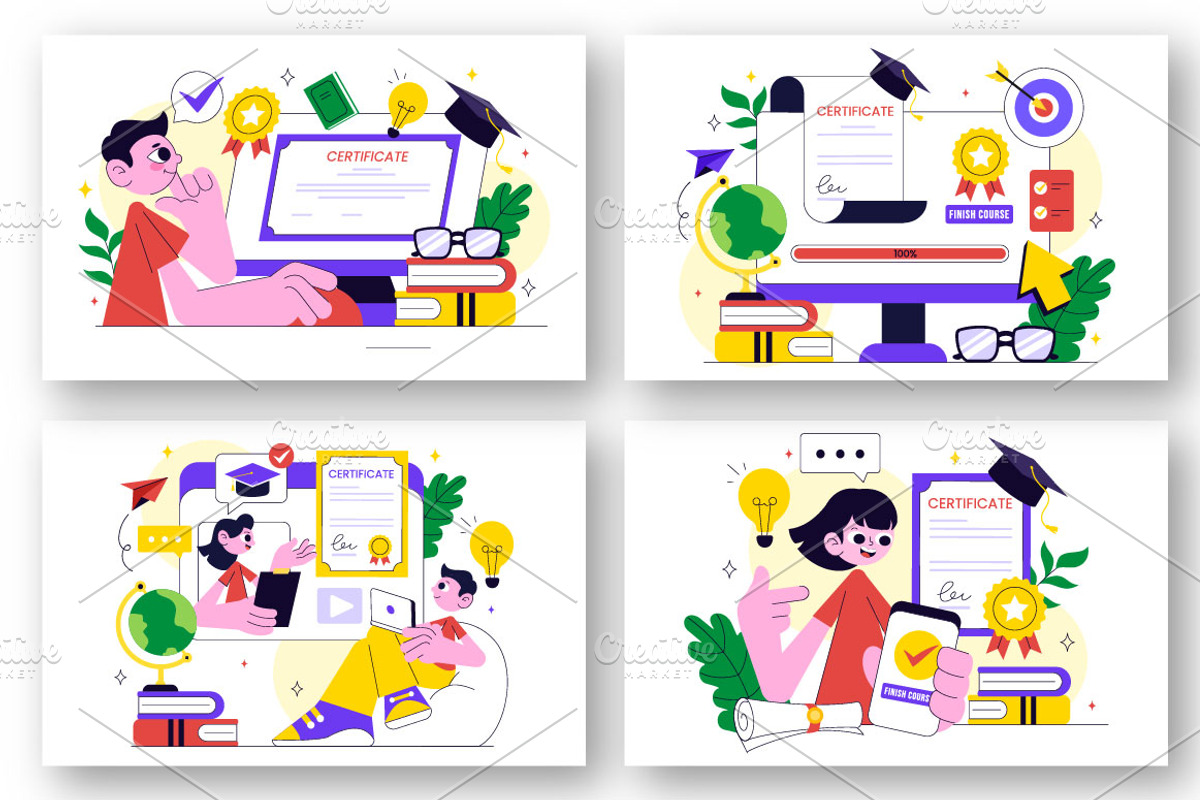 10 Online Course Certificate Program, a Person Illustration by denayunebgt (Photo 3 of 4)