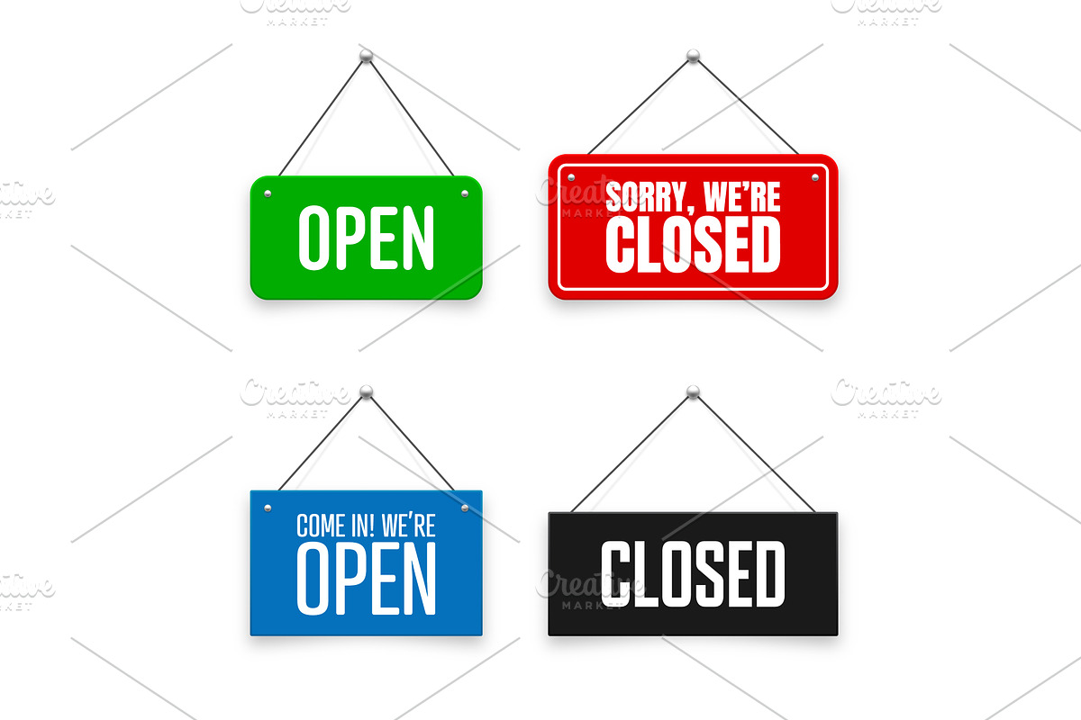 Realistic open or closed hanging, an Object Illustration by 32pixels