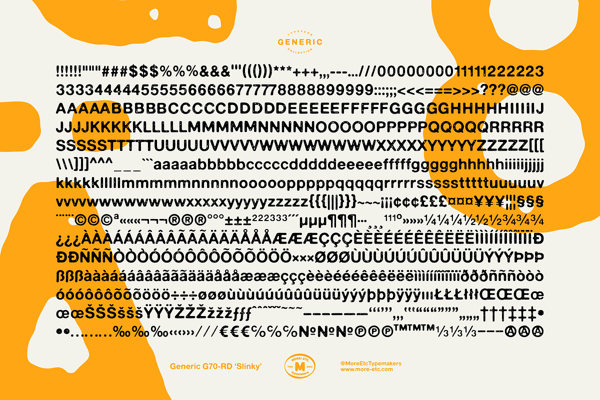 Generic G70-RD 'Slinky', a Sans Serif Font by More Etc. Studios (Photo 8 of 8)