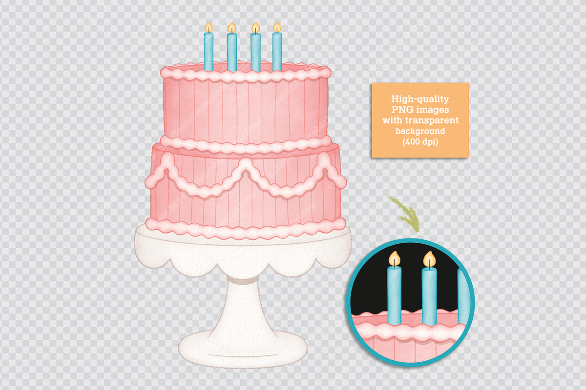 Happy Birthday - Cliparts Set, an Illustration by Estudio Daiane Barbosa (Photo 8 of 9)
