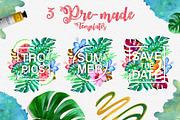 Watercolor Summer Design Set, an Illustration by Free-PSD-Templates (Thumbnail 7 of 7)
