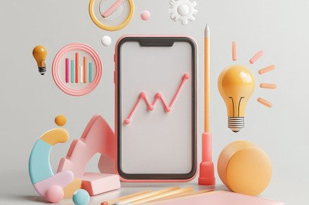 Mobile phone growth chart idea desig, a Background Photo by Pixeness