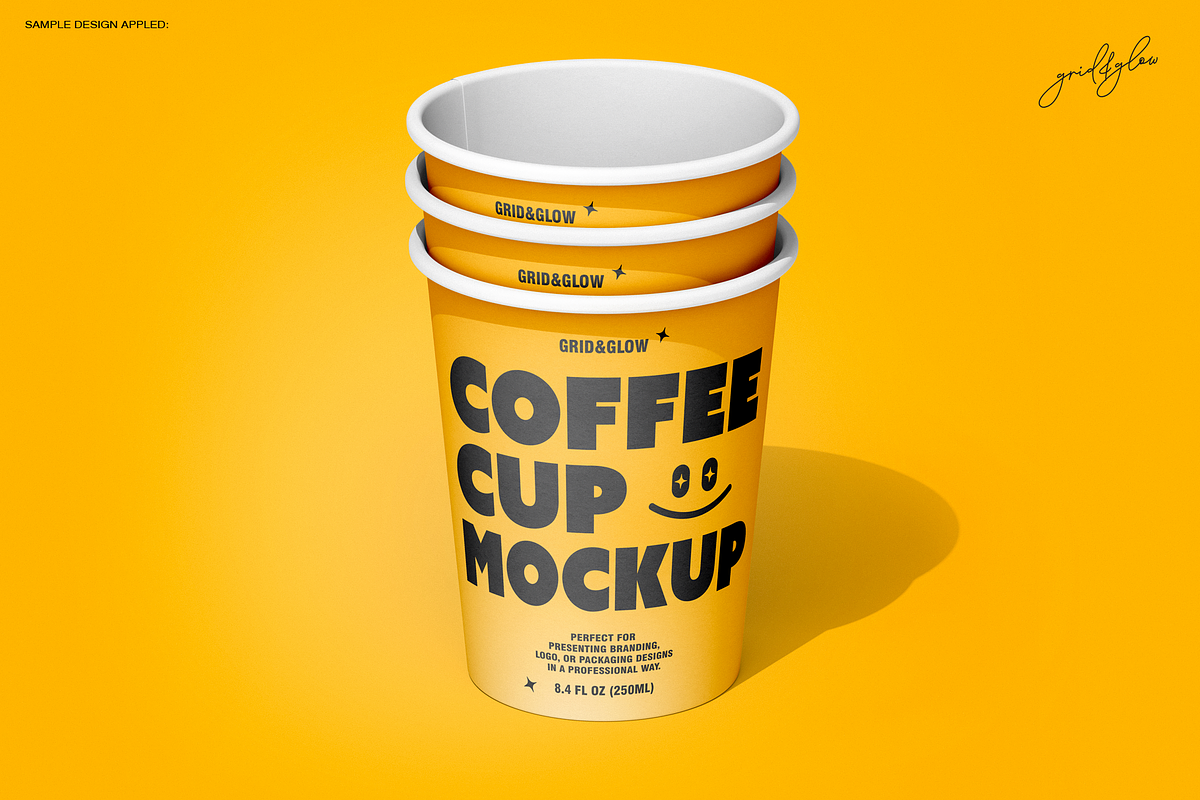 Coffee Cup Mockup Set – 6 PSD Files, a Packaging Mockup by Grid&Glow (Photo 4 of 8)