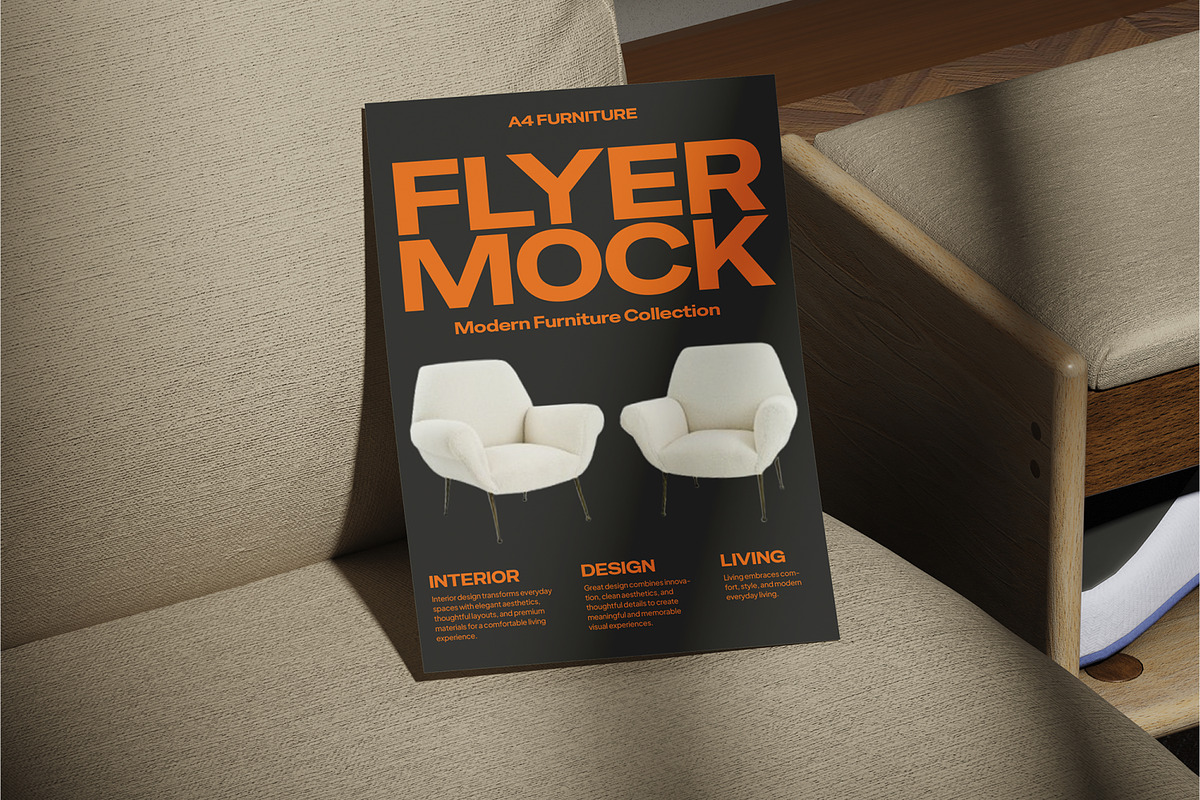 A4 Furniture Flyer Mockup, a Books & Magazine Mockup by Permadi Creative (Photo 3 of 5)
