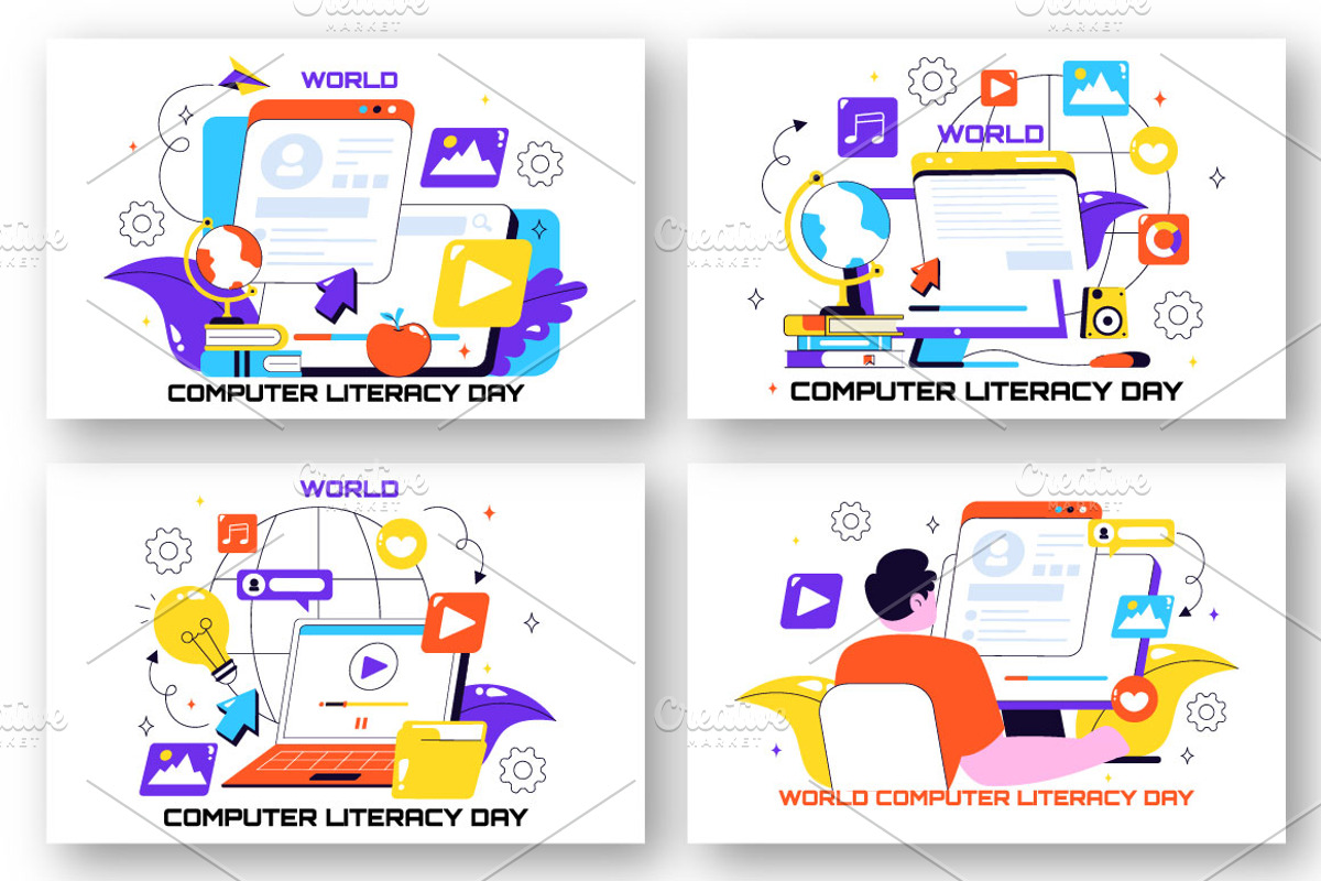 10 World Computer Literacy Day, an Object Illustration by denayunebgt (Photo 3 of 4)