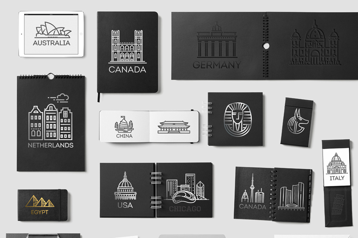 80 landmarks line icons, an Outline Icon by Tettygreen (Photo 3 of 5)