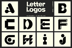 Letter Logo Template Vol 4, a Solid Icon by Tekuni