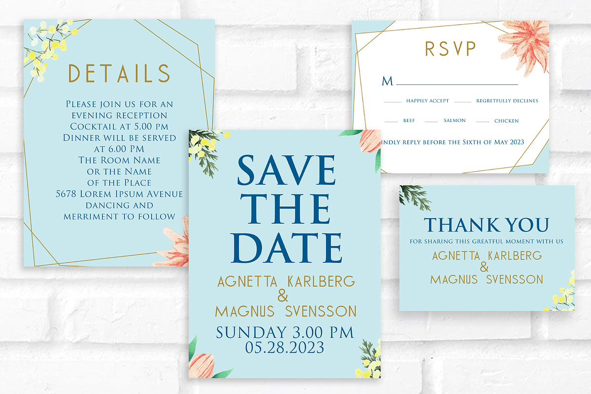 Maxima Wedding Invitation Template, an Invitation Template by Graphic Cook (Photo 2 of 2)