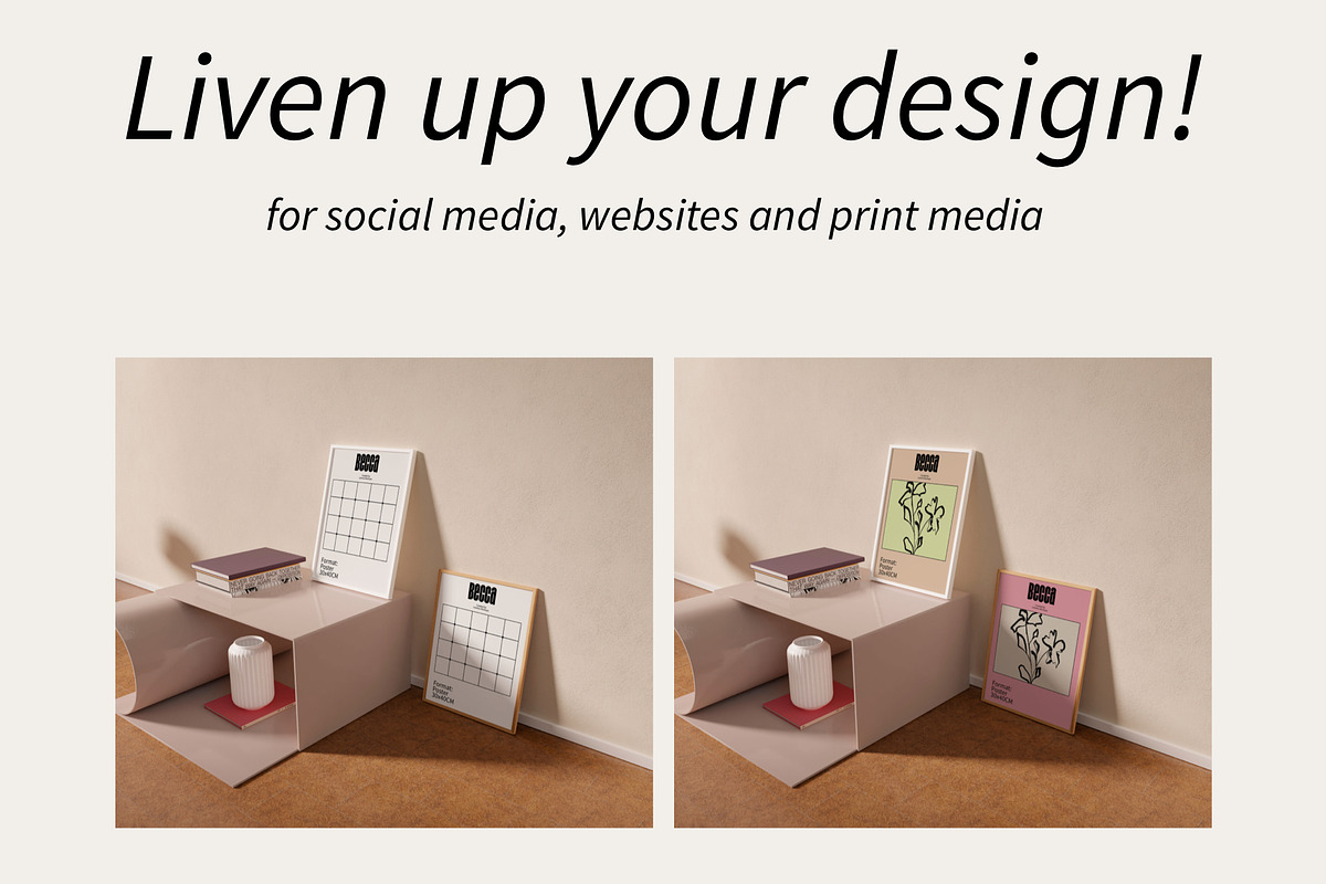 8 Frame Mockups Set, a Household Mockup by Bonumo (Photo 11 of 13)