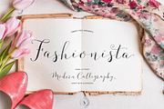 Fashionista Modern Calligraphy, a Script Font by Emily Spadoni (Thumbnail 1 of 9)