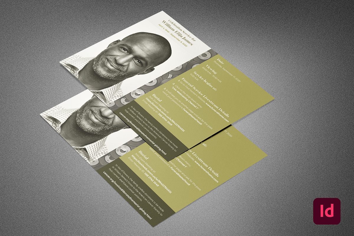 Green Vinyl Funeral Info Sheet, a Flyer Template by loswl (Photo 2 of 3)