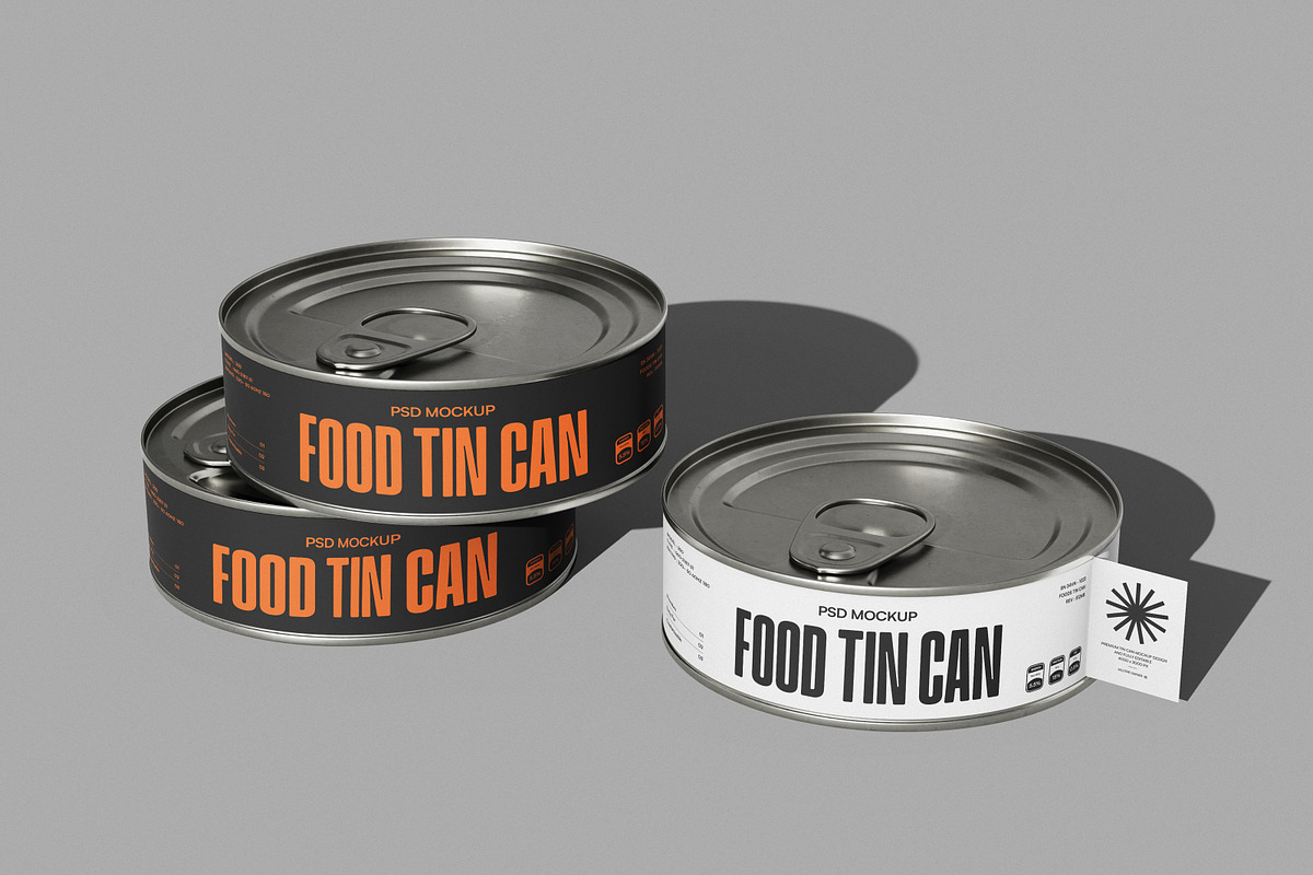 Food Tin Can Mockup, a Packaging Mockup by Brand Earth (Photo 3 of 4)