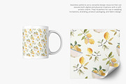 watercolor lemon seamless pattern, a Decorative Illustration by Pink Studio Art (Thumbnail 4 of 5)