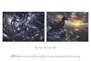 Epic Dragon Wall Art Set, a Decorative Illustration by Nadia Semyroz (Thumbnail 2 of 8)