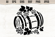 Stencil Wine Barrel, a Decorative Illustration by MARYCRAFTIRIA (Thumbnail 1 of 3)
