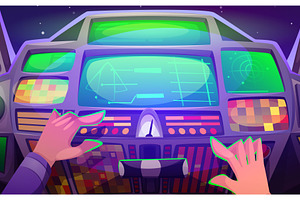 Hands on futuristic spaceship, a Transportation Illustration by art PVP - market