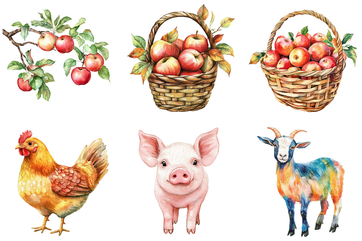 Fall Farm Clipart Bundle, an Illustration by designcity5 (Photo 2 of 5)