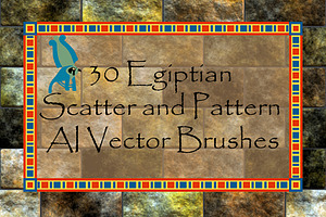 30 Egyptian Hieroglyph Vector Brushe