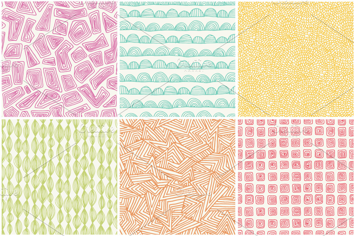 Seamless hand drawn patterns, a Pattern Graphic by Magnia (Photo 3 of 5)