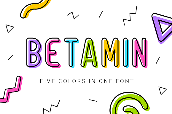 Betamin|colorful sans-serif font preview 8