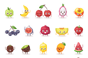 Fruit Characters Vector