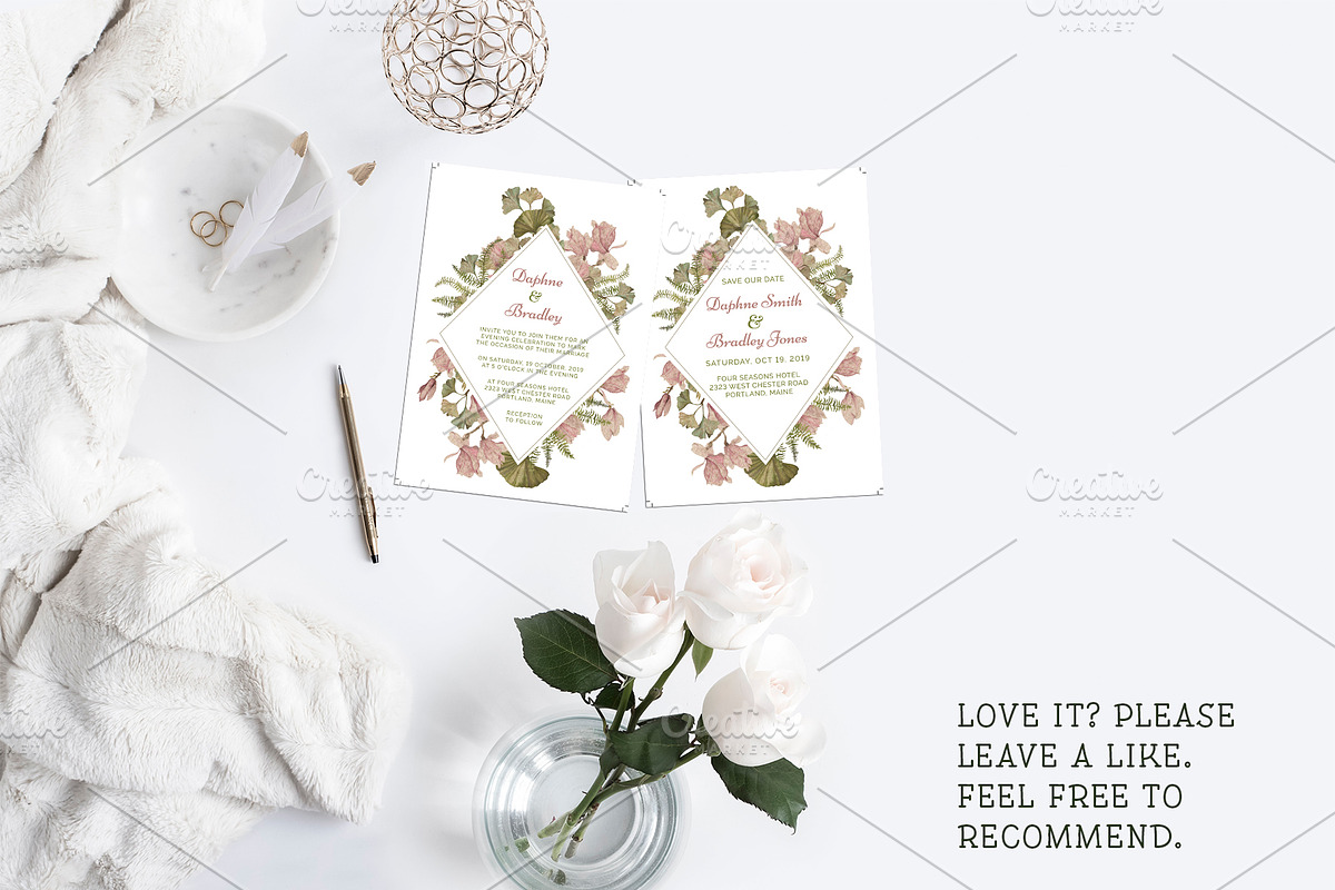 Ginkgo Wedding Invitation Suite, an Invitation Template by Cyrah's Collection (Photo 2 of 4)