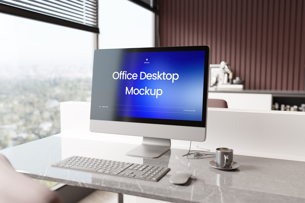 High Quality Office Desktop Mockup, a Mac Mockup by Momogi (Photo 4 of 5)