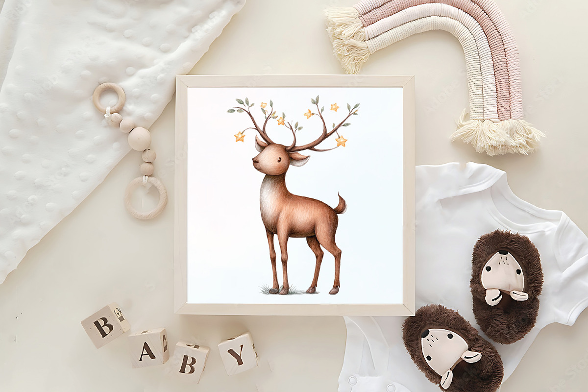 mystical forest animal clipart, an Illustration by CraftArtStudio (Photo 6 of 6)