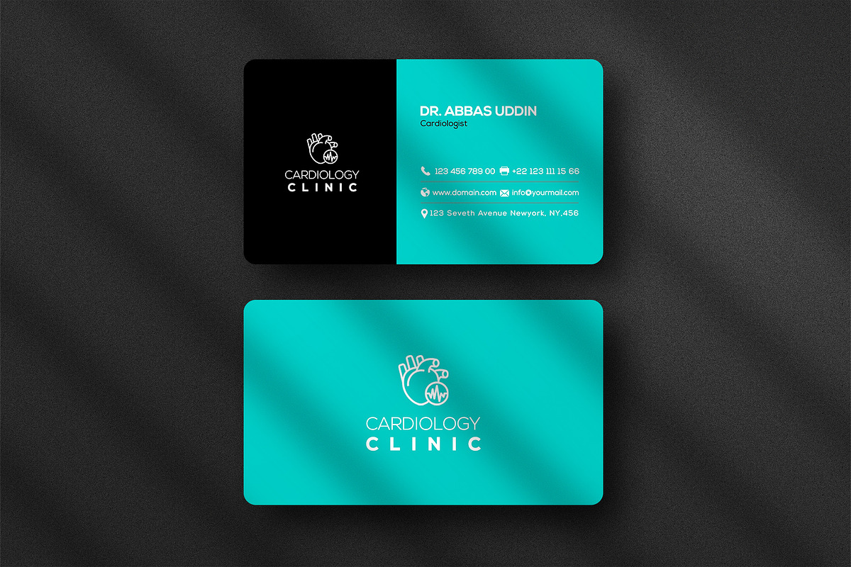 Cardiology Business card & 3 Mock-up, a Business Card Template by Smashing_Studio (Photo 3 of 10)