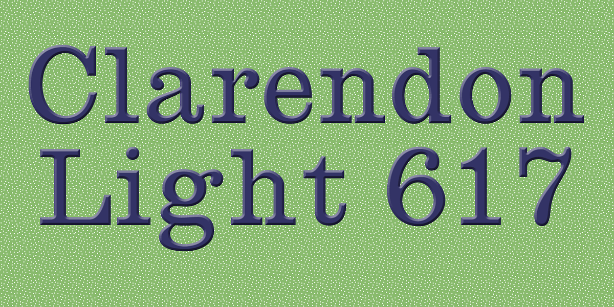 Clarendon 617, a Slab Serif Font by Wooden Type Fonts