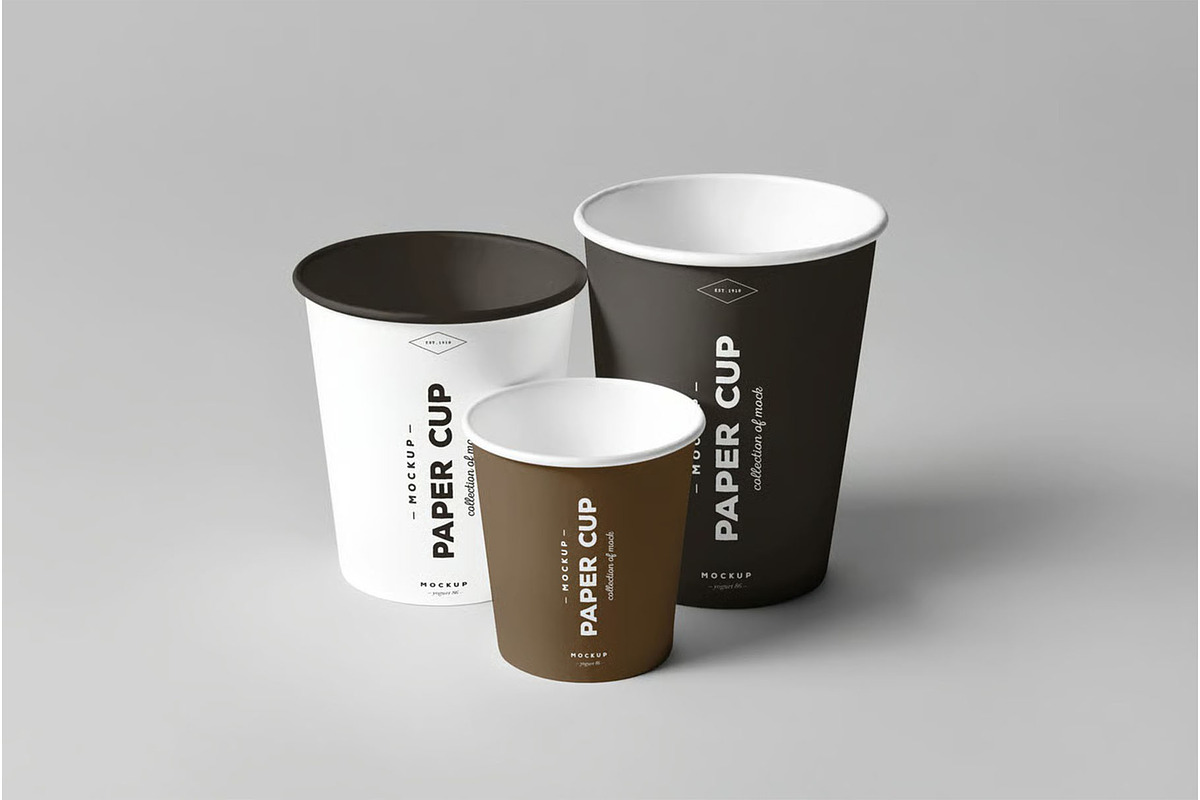 Paper Cups Mock-up, a Product Mockup by zippypixelstudio (Photo 3 of 9)