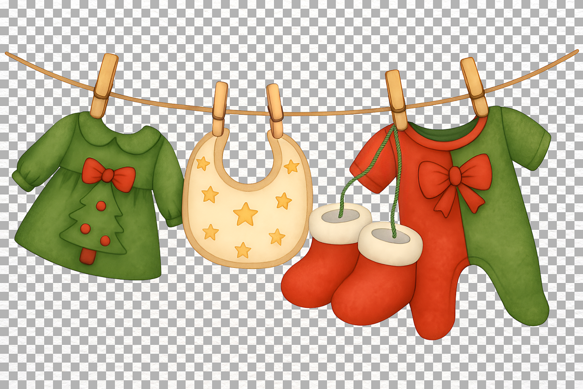 First Christmas PNG Baby Shower Set, a Seasonal Illustration by SugarCloudStudioArt (Photo 5 of 5)