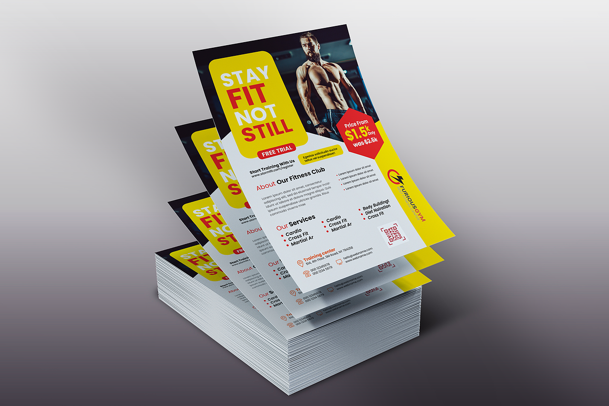 Fitness Trainer Flyer, a Flyer Template by Creativpixl (Photo 3 of 8)