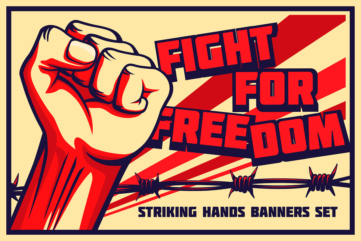 Fight For Rights Set Vector+PSD, a Person Illustration by Tashal (Photo 1 of 3)