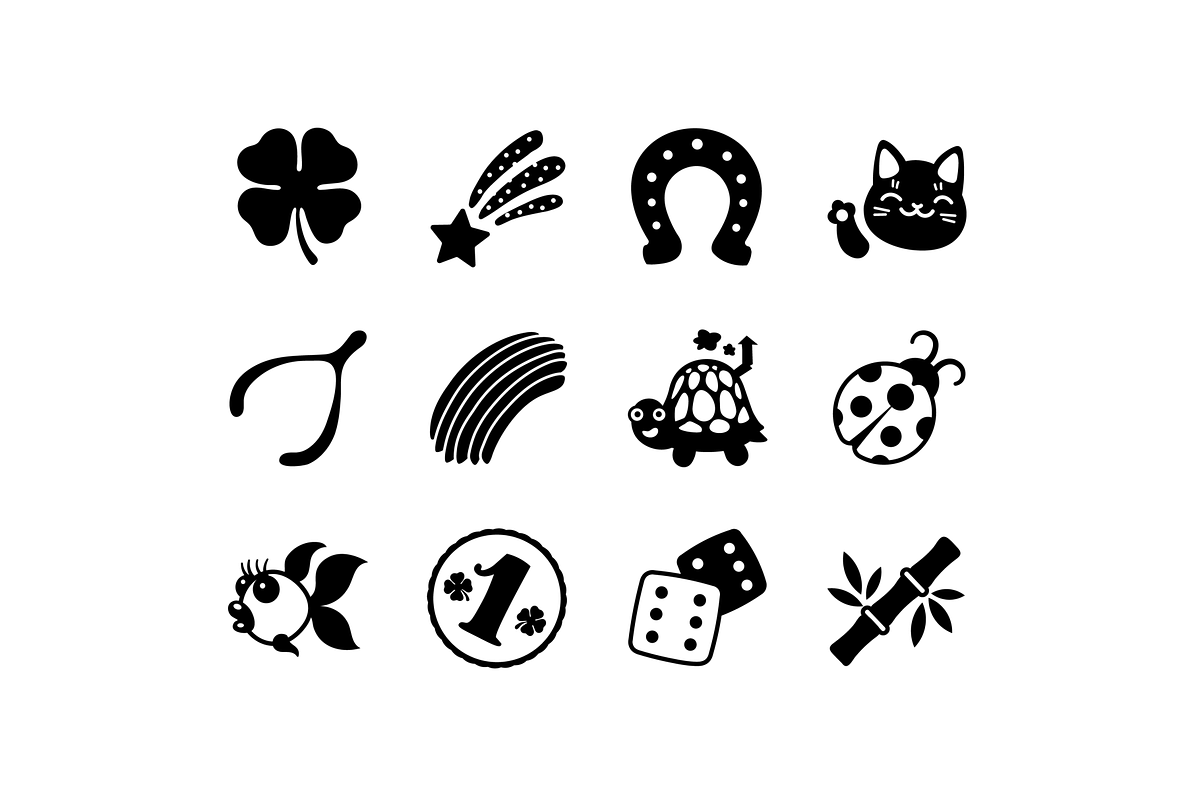 Lucky Charms Icons And Pattern, an Outline Icon by Iconka (Photo 3 of 6)