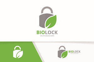 Vector Lock And Leaf Logo