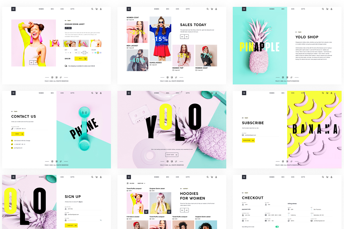 Yolo Shop UI KIT, a Product Mockup by Julia Shagofferova (Photo 4 of 11)