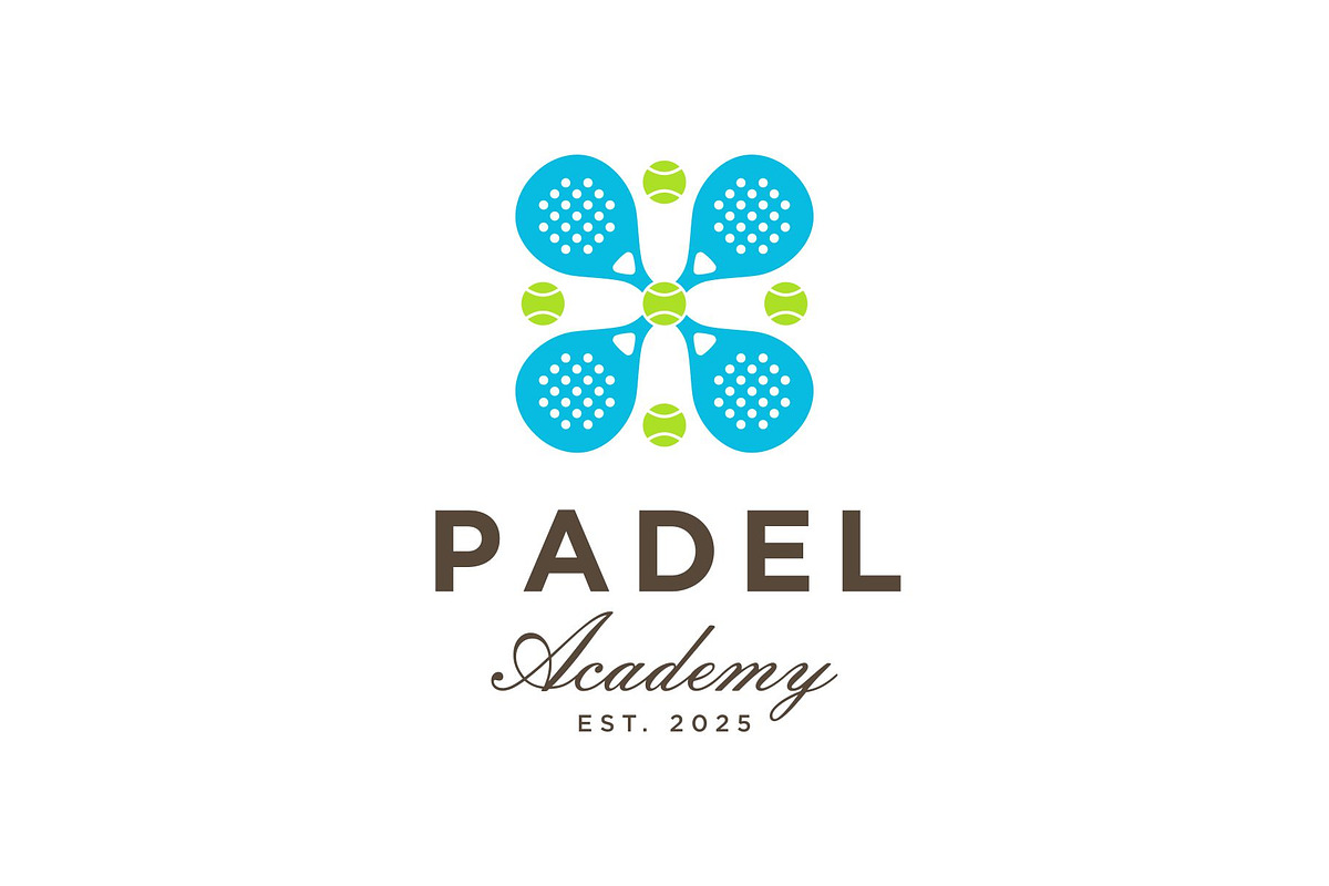 Vintage Retro Padel Academy Logo