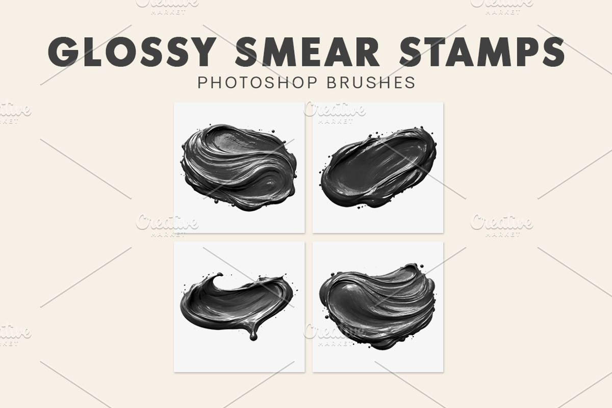 Glossy Smear Photoshop Brushes, a Brush Add-On by AB-TheDesigner (Photo 4 of 4)