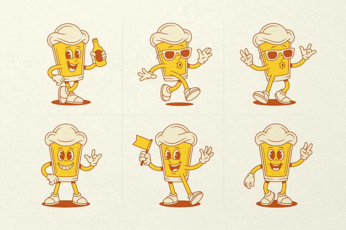 Beer Glass Cartoon Mascot Character, an Illustration by Vasya Kobelev (Photo 2 of 8)