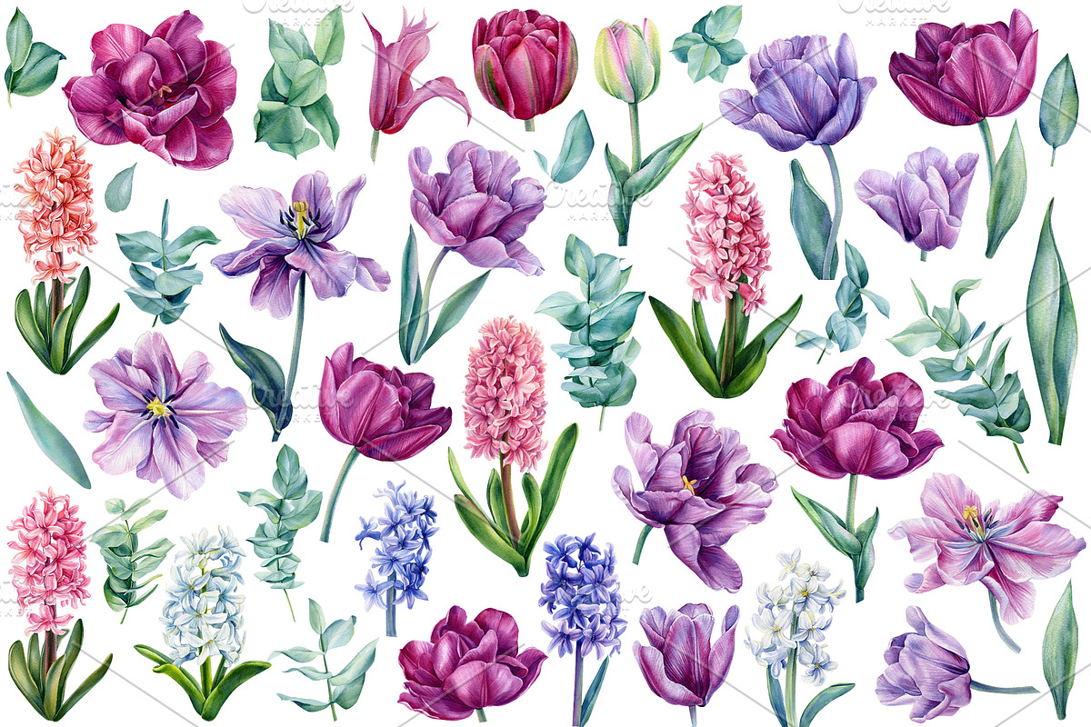 Floral painting spring bouquet, an Illustration by Hanna Hryharenka (Photo 2 of 14)