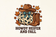 Howdy Heifer and Fall PNG, a Seasonal Illustration by Canvas Craft (Thumbnail 1 of 6)