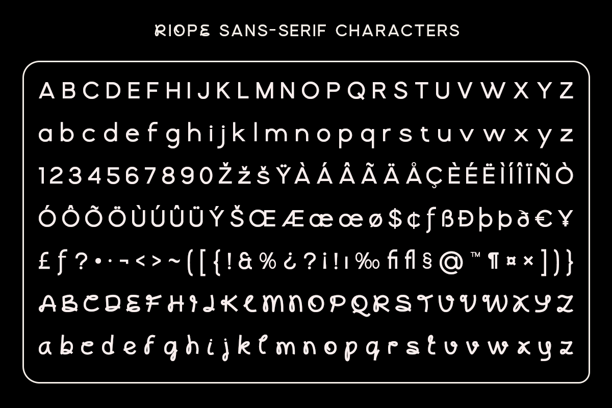 Riope - Unique Modern Logo Font, a Sans Serif Font by roomspace creative lab (Photo 11 of 11)
