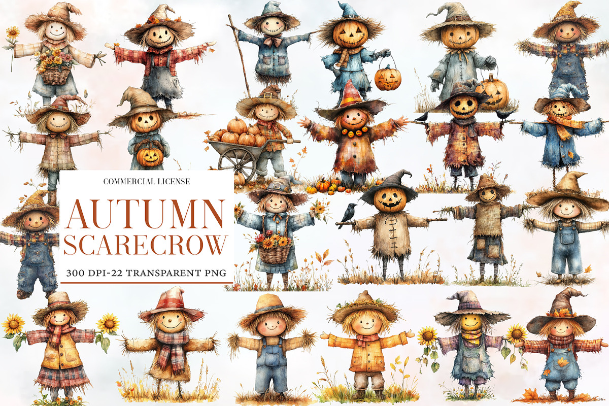 Scarecrow Clipart Autumn Fall, an Illustration by Designworld (Photo 1 of 5)